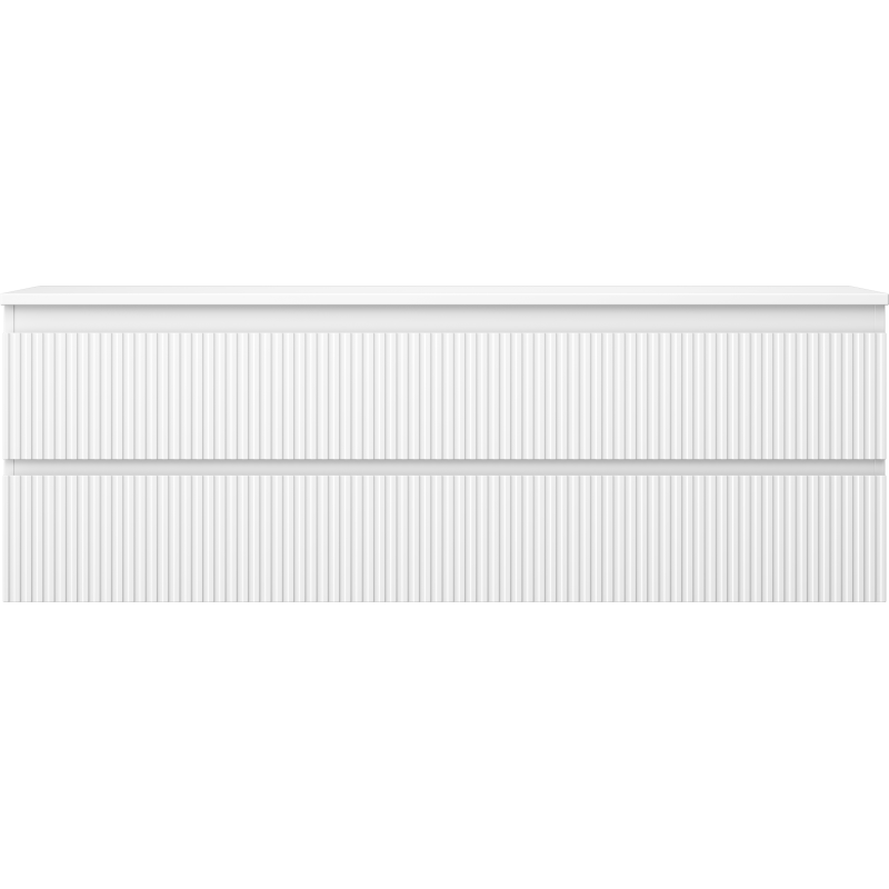 Mexen Rivel баня шкаф за мивка 140 см с плот, 2 чекмеджета, оребрени, бял мат - 91A20-14047-2-BFFC01