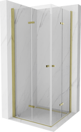 Mexen Lima Duo душ кабина сгъваема 80 x 80 см, прозрачна, златна - 856-080-080-50-00-02