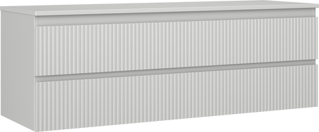 Mexen Rivel шкаф за баня 140 см с плот, 2 чекмеджета, оформен, сив мат - 91A20-14047-2-BFFC62