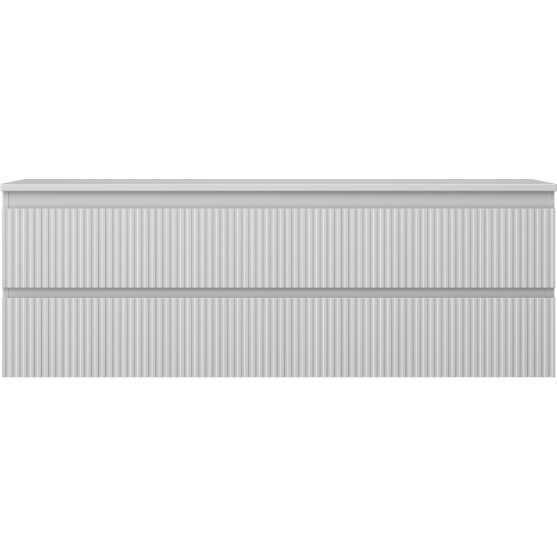 Mexen Rivel шкаф за баня за умивалник 140 см с плот, 2 чекмеджета, оребрен , сив мат - 91A20-14047-2-BFFC62