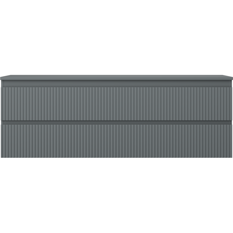 Mexen Rivel шкаф за баня под умивалник 140 см с плот, 2 чекмеджета, набразден, матово графит - 91A20-14047-2-BFFC66