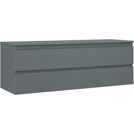 Mexen Rivel шкаф за баня под умивалник 140 см с плот, 2 чекмеджета, набразден, матово графит - 91A20-14047-2-BFFC66