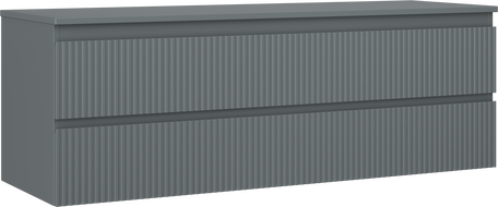 Mexen Rivel шкаф за баня под умивалник 140 см с плот, 2 чекмеджета, набразден, матово графит - 91A20-14047-2-BFFC66