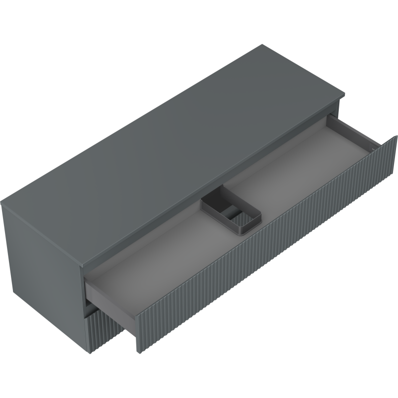 Mexen Rivel шкаф за баня под умивалник 140 см с плот, 2 чекмеджета, набразден, матово графит - 91A20-14047-2-BFFC66