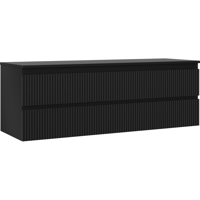 Mexen Rivel шкаф за баня с умивалник 140 см с плот, 2 чекмеджета, оребрен,