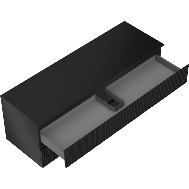 Mexen Rivel шкаф за баня с умивалник 140 см с плот, 2 чекмеджета, оребрен,