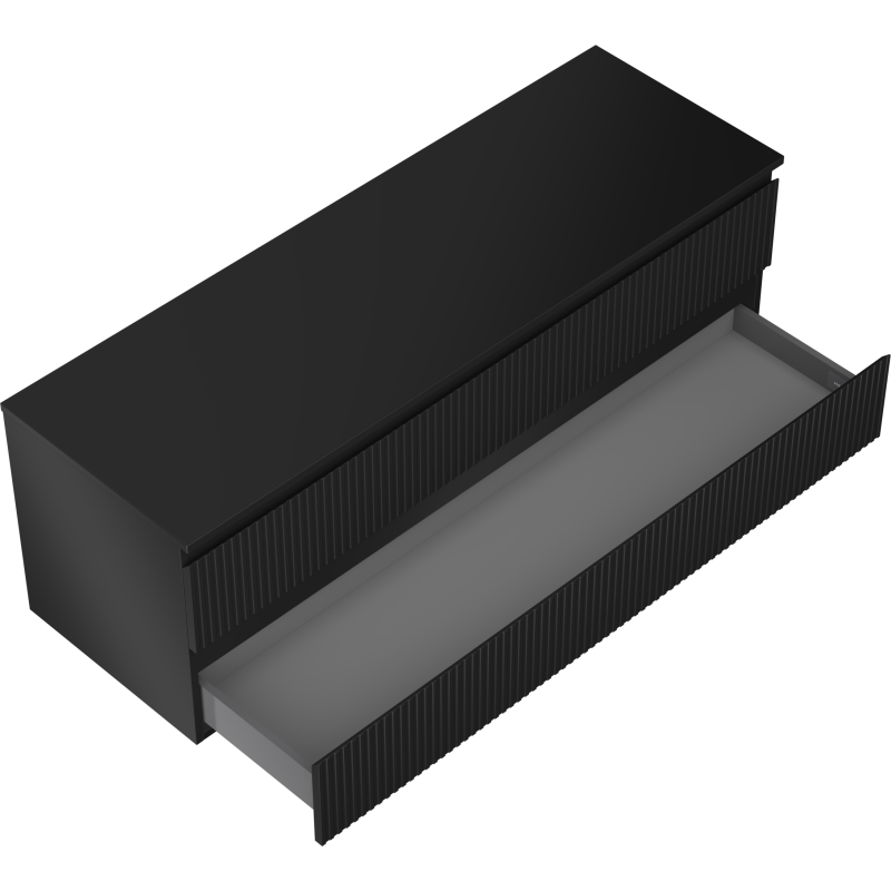 Mexen Rivel шкаф за баня с умивалник 140 см с плот, 2 чекмеджета, оребрен,