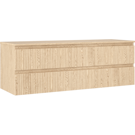 Mexen Rivel баня шкаф под мивка 140 см с плот, 2 чекмеджета, набраздена, дъб - 91A20-14047-2-BFFC81