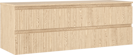 Mexen Rivel баня шкаф под мивка 140 см с плот, 2 чекмеджета, набраздена, дъб - 91A20-14047-2-BFFC81