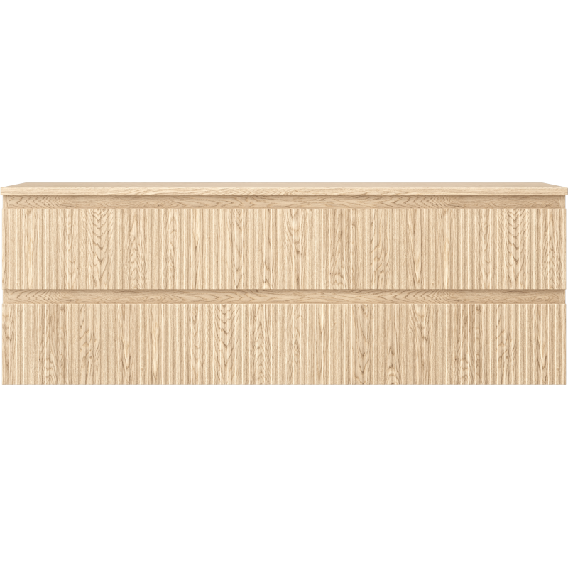 Mexen Rivel баня шкаф под мивка 140 см с плот, 2 чекмеджета, набраздена, дъб - 91A20-14047-2-BFFC81