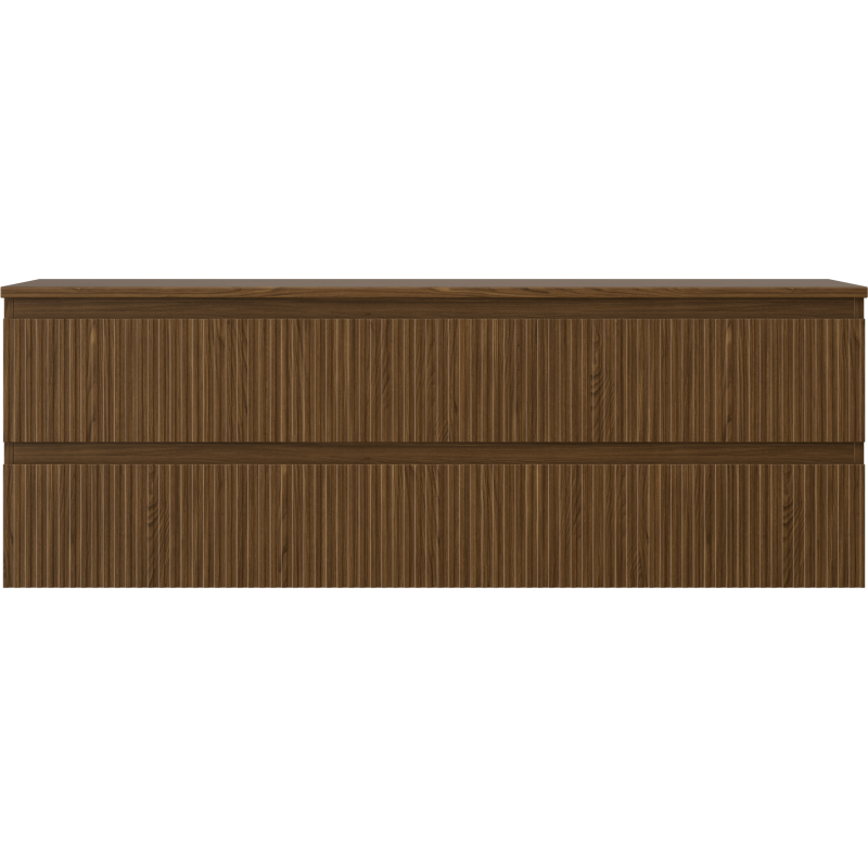 Mexen Rivel баня шкаф под мивка 140 см с плот, 2 чекмеджета, оребрена, орех - 91A20-14047-2-BFFC86