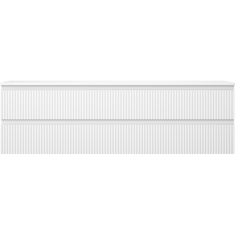 Mexen Rivel шкаф за баня под мивка 160 см с плот, 2 чекмеджета, рифлен, бял мат - 91A20-16047-2-BFFC01