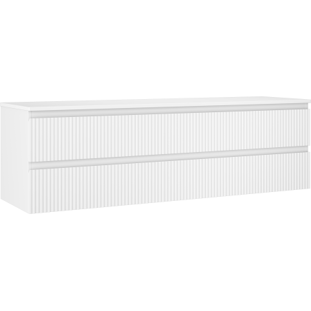 Mexen Rivel шкаф за баня под мивка 160 см с плот, 2 чекмеджета, рифлен, бял мат - 91A20-16047-2-BFFC01