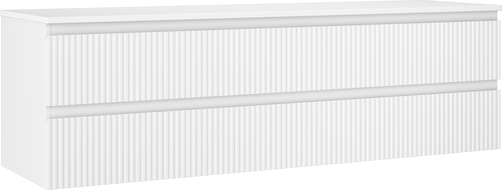 Mexen Rivel шкаф за баня под мивка 160 см с плот, 2 чекмеджета, рифлен, бял мат - 91A20-16047-2-BFFC01