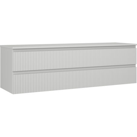 Mexen Rivel баня шкаф под мивка 160 см с плот, 2 чекмеджета, оребрена, сива мат - 91A20-16047-2-BFFC62