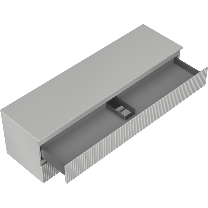 Mexen Rivel баня шкаф под мивка 160 см с плот, 2 чекмеджета, оребрена, сива мат - 91A20-16047-2-BFFC62