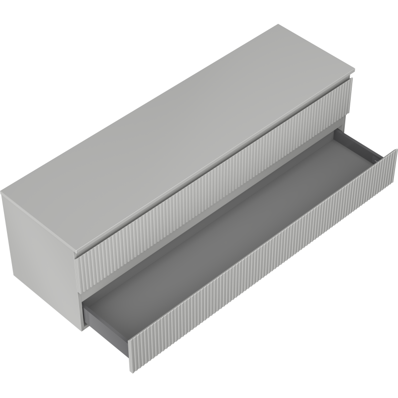 Mexen Rivel баня шкаф под мивка 160 см с плот, 2 чекмеджета, оребрена, сива мат - 91A20-16047-2-BFFC62