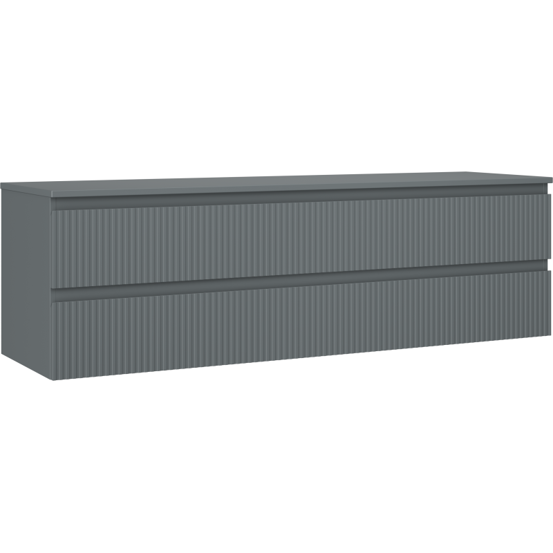 Mexen Rivel шкафче за баня под мивка 160 см с плот, 2 чекмеджета, оребрено,