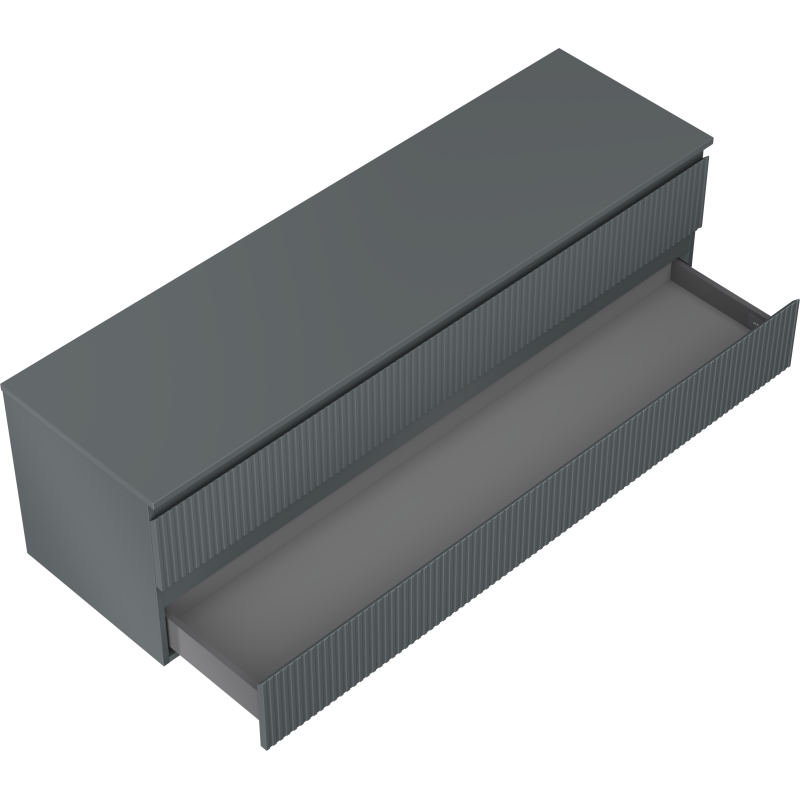 Mexen Rivel шкафче за баня под мивка 160 см с плот, 2 чекмеджета, оребрено,