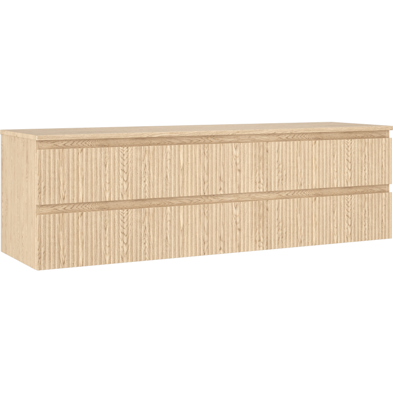 Mexen Rivel шкаф за баня 160 cm с плот, 2 чекмеджета, набразден, дъб - 91A20-16047-2-BFFC81