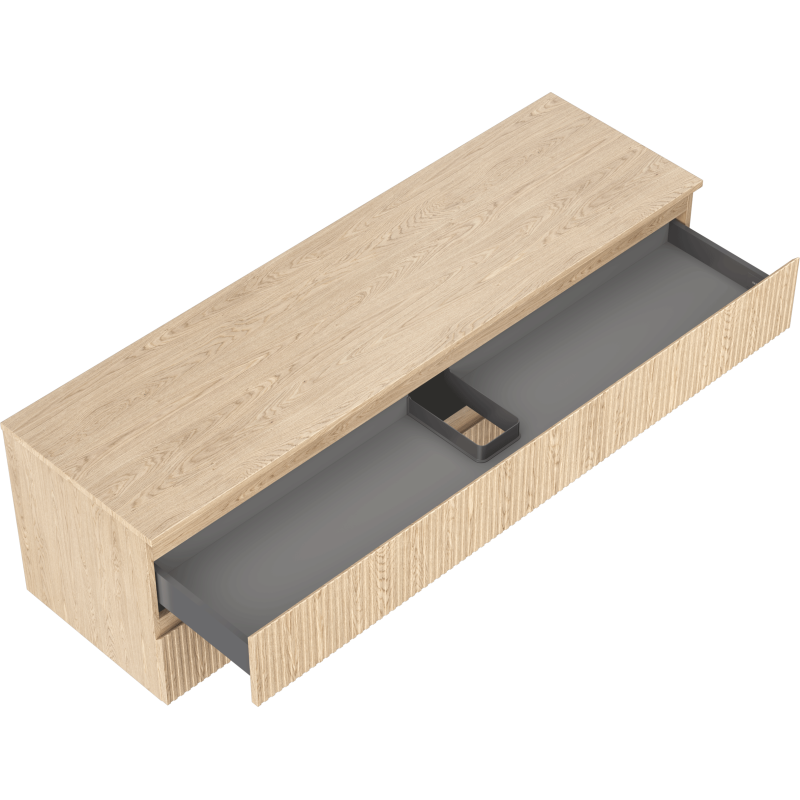 Mexen Rivel шкаф за баня 160 cm с плот, 2 чекмеджета, набразден, дъб - 91A20-16047-2-BFFC81