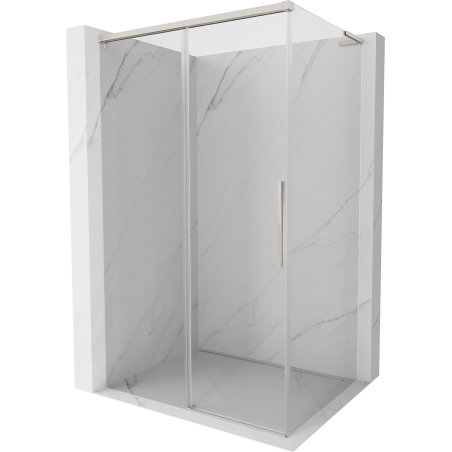 Mexen Rox L плъзгаща се душ кабина 120 x 100 см, прозрачна, четков никел