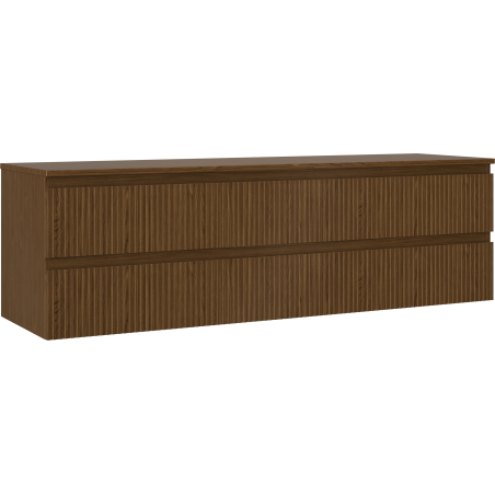 Mexen Rivel шкаф за баня под мивка 160 см с плот, 2 чекмеджета, оребрена, орех - 91A20-16047-2-BFFC86