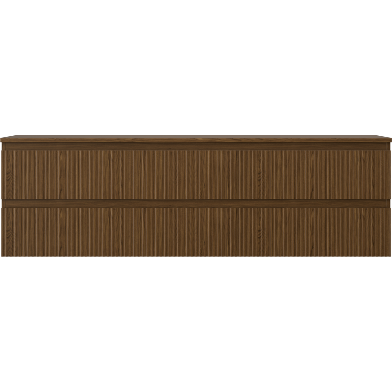 Mexen Rivel шкаф за баня под мивка 160 см с плот, 2 чекмеджета, оребрена, орех - 91A20-16047-2-BFFC86