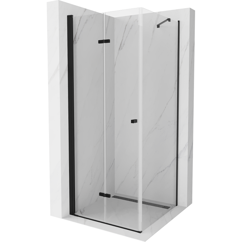 Mexen Lima сгъваема душ кабина 80 x 80 см, прозрачна, черна - 856-080-080-70-00