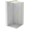 Mexen Rox плъзгаща се душ кабина 95 x 95 cm, прозрачна, златно четкана - 8C2-095-095-55-00