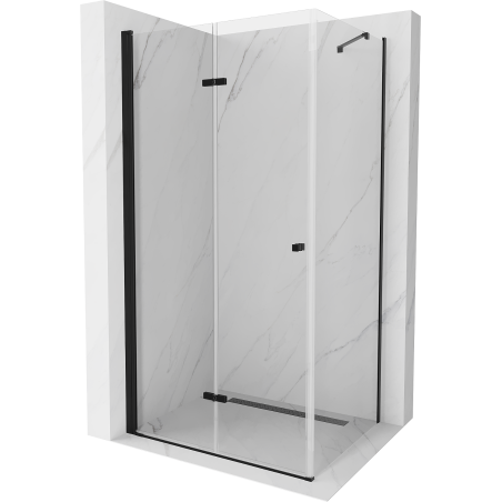 Сгъваема душ кабина Mexen Lima 80 x 110 см, прозрачна, черна - 856-080-110-70-00