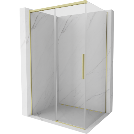 Mexen Rox плъзгаща се душ кабина 160 x 120 см, прозрачна, златист мат - 8C2-160-120-55-00