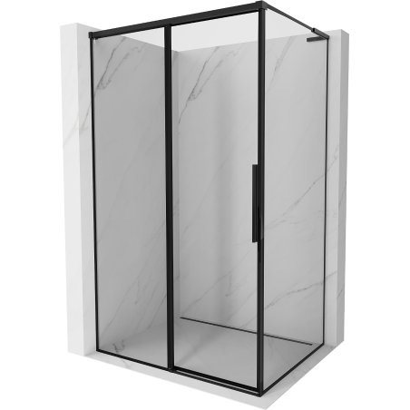 Mexen Rox L плъзгаща се лява душ кабина 95 x 80 см, черна рамка, черна - 8C2L-095-080-70-70-L