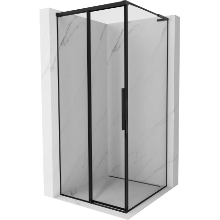 Mexen Rox L плъзгаща се лява душ кабина 110 x 110 см, черна рамка, черна - 8C2L-110-110-70-70-L