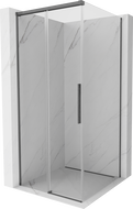 Mexen Rox плъзгаща се душ кабина 90 x 90 см, прозрачна, четкано сиво - 8C2-090-090-66-00