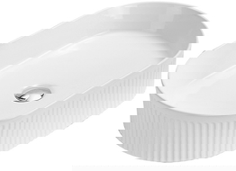 Mexen Grovo оребрена умивалник над плот 57 x 36 см, бяла - 22305700