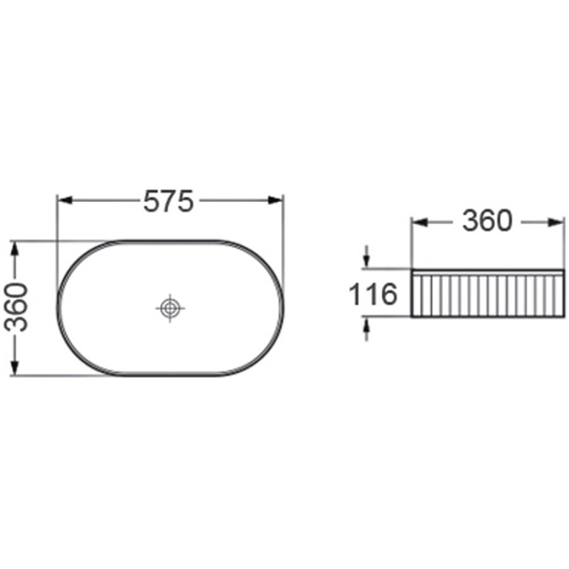 Mexen Grovo мивка за плот, оребрена, 57 x 36 см, черен мат - 22305785