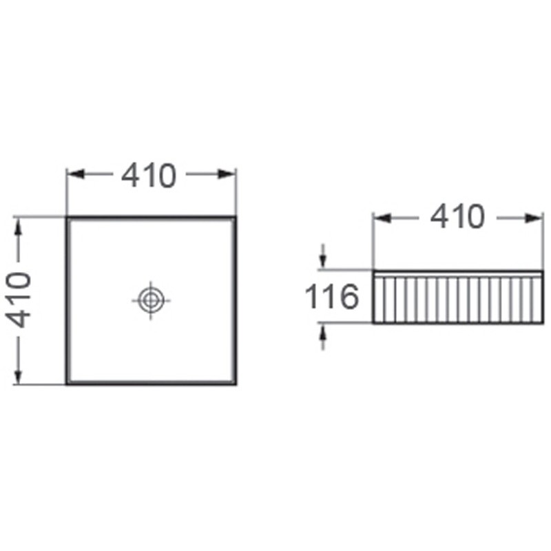Mexen Grovo рифована мивка за монтаж върху плот 41 x 41 см, черна мат - 22304185