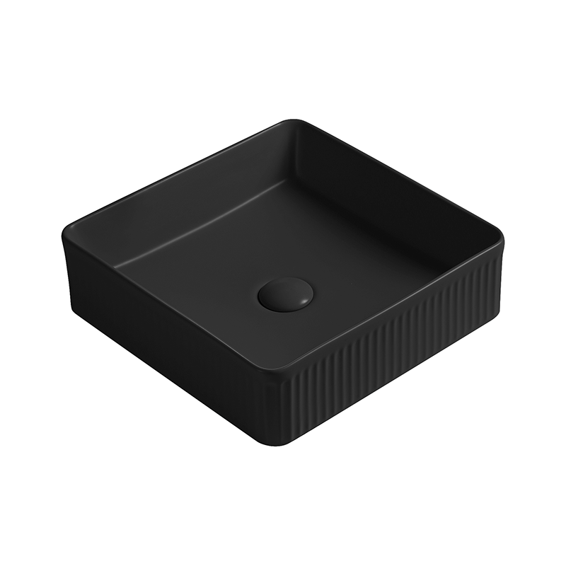 Mexen Grovo рифована мивка за монтаж върху плот 41 x 41 см, черна мат - 22304185