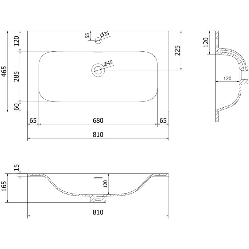 Mexen Orio шкаф за баня 80 см с мивка Vela, 1 чекмедже, бял гланц - 91A10-08023-1-BF00-W23M00