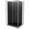 Mexen Лима сгъваема душ кабина 80 x 120 см, графит, хром + черна душ тава Flat - 856-080-120-01-40-4070