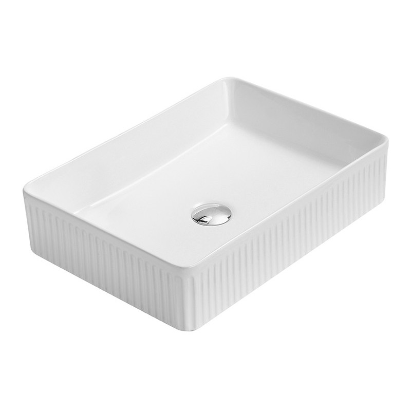 Mexen Grovo рифована мивка върху плот 51 x 37 см, бяла - 22305100