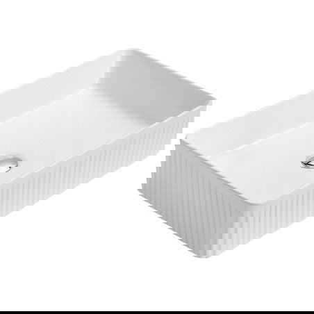 Mexen Grovo рифована мивка върху плот 51 x 37 см, бяла - 22305100