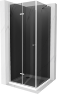 Mexen Lima сгъваем душ кабина 70 x 70 см, графит, хром + корито Flat, бяло - 856-070-070-01-40-4010