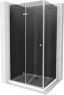 Mexen Lima сгъваем душ кабина 80 x 90 см, графит, хром + плосък корито, бял