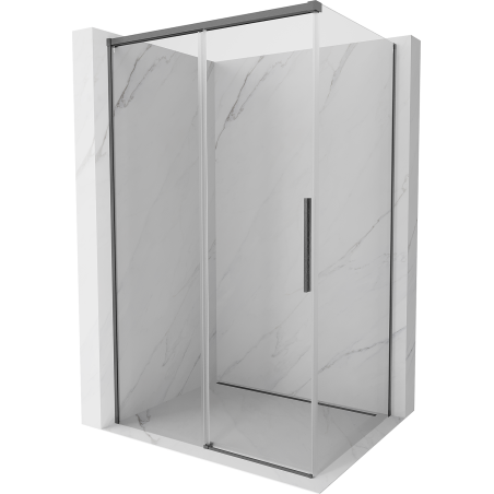 Mexen Rox плъзгаща се душ кабина 160 x 120 см, прозрачна, четкана в сив цвят - 8C2-160-120-66-00