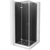 Mexen Lima сгъваем душ кабина 100 x 100 см, графит, хром + корито Flat, бял