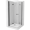 Mexen Lima Duo сгъваема душ кабина 80 x 80 см, прозрачна, черна + корито Flat