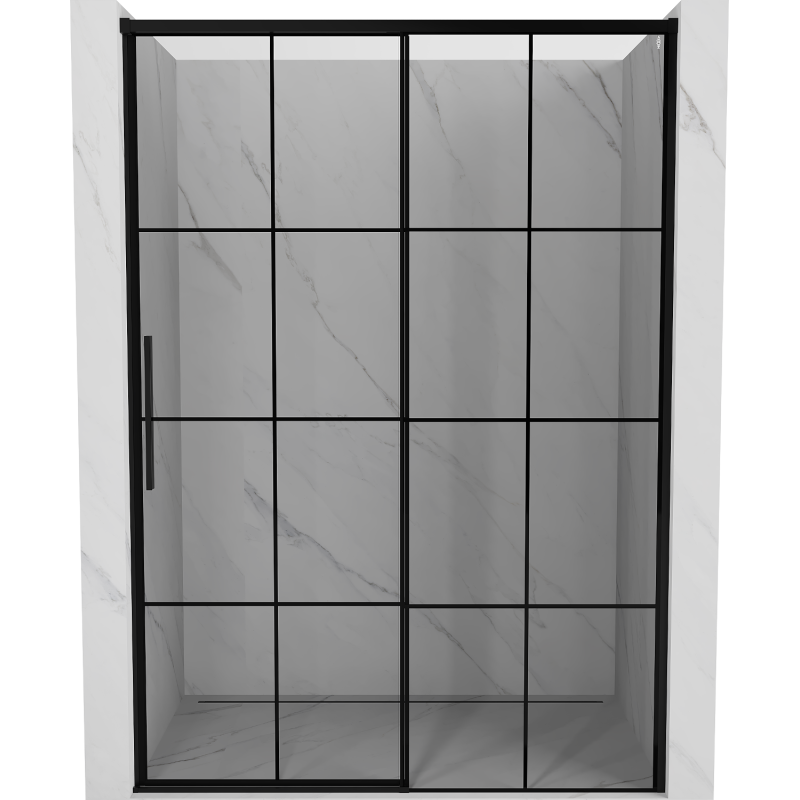 Mexen Rox плъзгаща се дясна душ врата 140 см, черна решетка, черно - 8C2-140-000-70-77-P