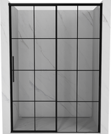 Mexen Rox плъзгаща се дясна душ врата 140 см, черна решетка, черно - 8C2-140-000-70-77-P
